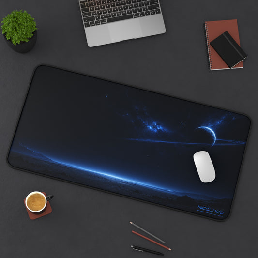 NICOLOCO Galaxy Horizon Desk Mat — Blue Space Landscape Mousepad