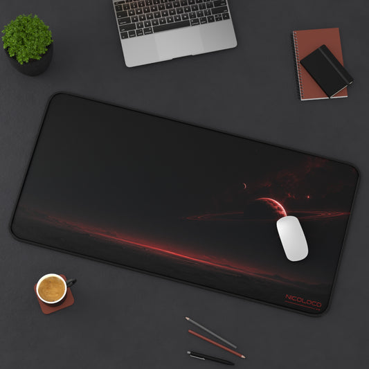 NICOLOCO Red Nebula Planet Desk Mat — Cosmic Gaming Mousepad for Space Fans
