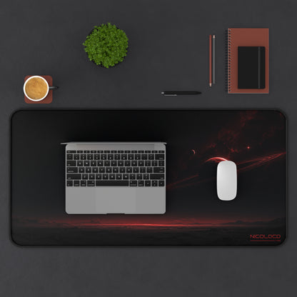 NICOLOCO Red Nebula Planet Desk Mat — Cosmic Gaming Mousepad for Space Fans