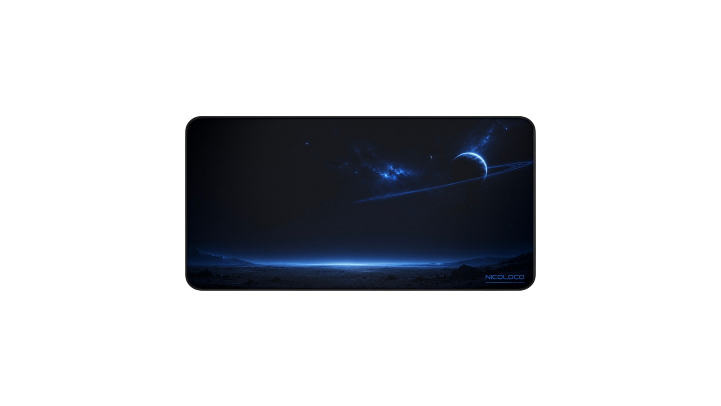 NICOLOCO Galaxy Horizon Desk Mat — Blue Space Landscape Mousepad