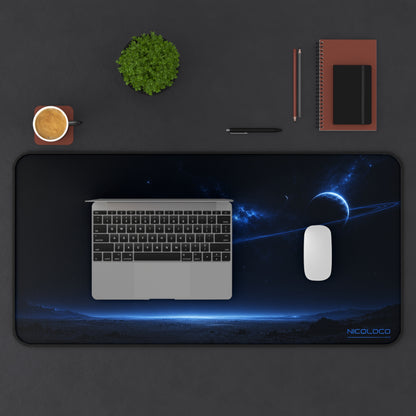 NICOLOCO Galaxy Horizon Desk Mat — Blue Space Landscape Mousepad