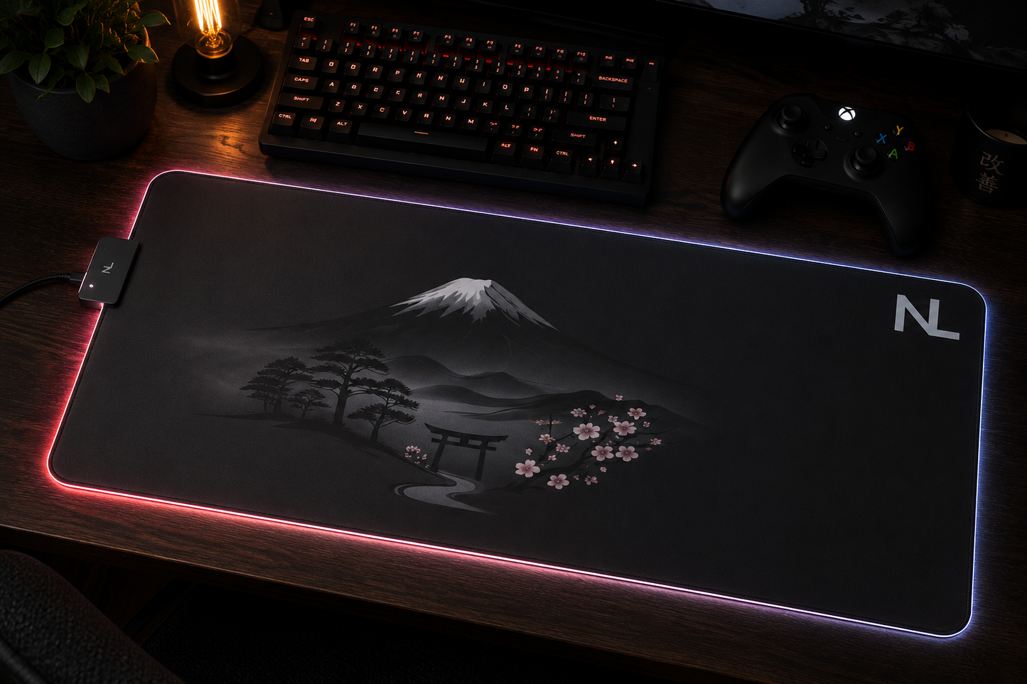 NICOLOCO LED Desk Mat - Fuji RGB Mouse Pad