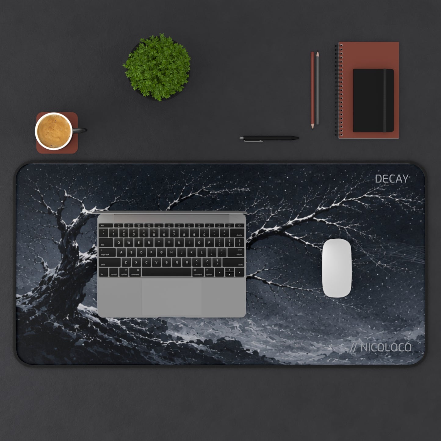 NICOLOCO (DECAY) Desk Mat — Gothic Tree Landscape Mouse Pad