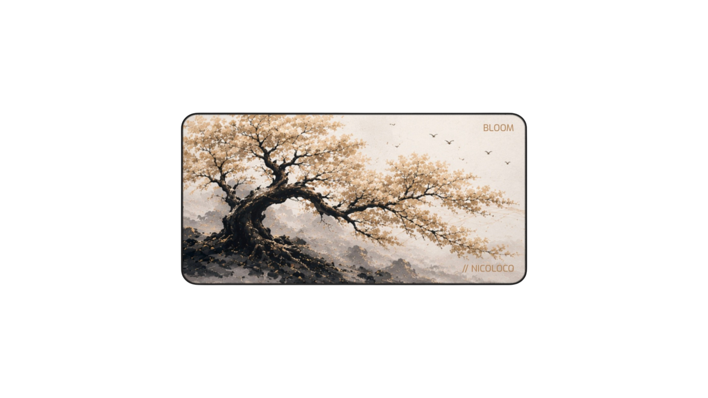 NICOLOCO (BLOOM) Desk Mat | Asian Ink Landscape Mouse Pad