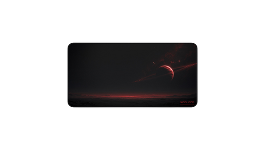 NICOLOCO Red Nebula Planet Desk Mat — Cosmic Gaming Mousepad for Space Fans